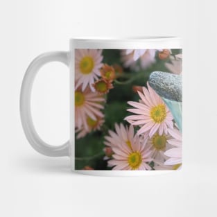 Pink Flowers and Shark Tooth Fossil in the Garden Print Mug